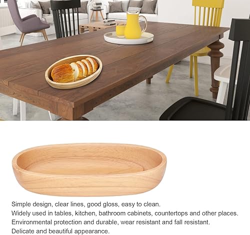 Miniatura 6 de Bandeja para servir en forma de barco de madera con forma de barco para servir alimentos líneas transparentes de madera duradera para ensalada plato