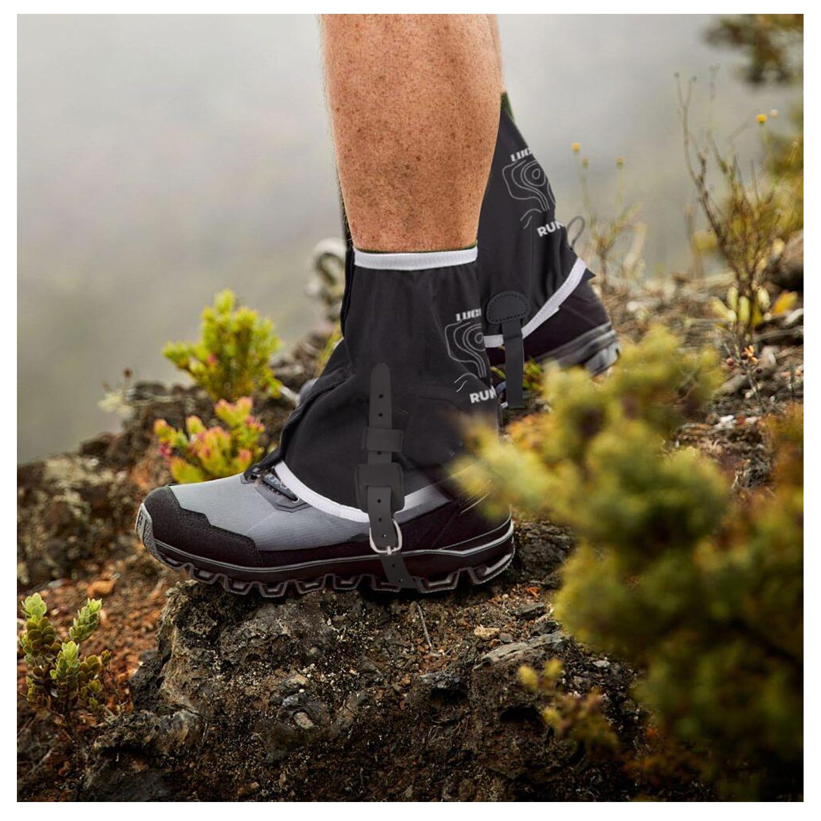 Ghette corte impermeabili, copriscarpe basse con fasce elastiche, ghette alla caviglia per alpinismo, escursionismo, campeggio, arrampicata, trail running