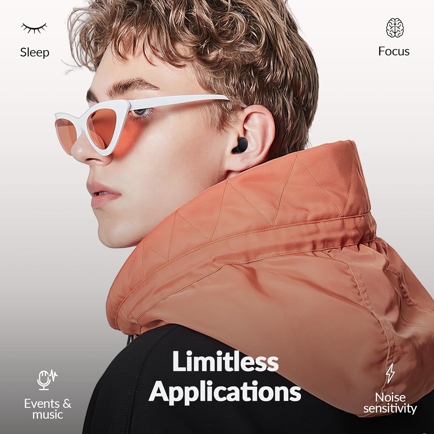 Ear Plugs for Sleeping Noise Cancelling, 45dB Noise Reduction Earplugs for Sleep, Concert, Focus, Snoring, Work, Silicone Hearing Protection Ear Plug with 8 Eartips Reusable Soft Earplug Black - Image 6