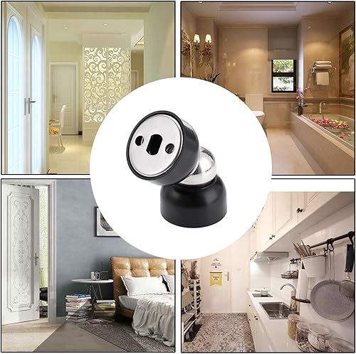 Miniatura 5 de Sumnacon 2 potentes topes magnéticos para puerta, mini topes de puerta de acero inoxidable con tornillos, topes de puerta de magnetismo resistente