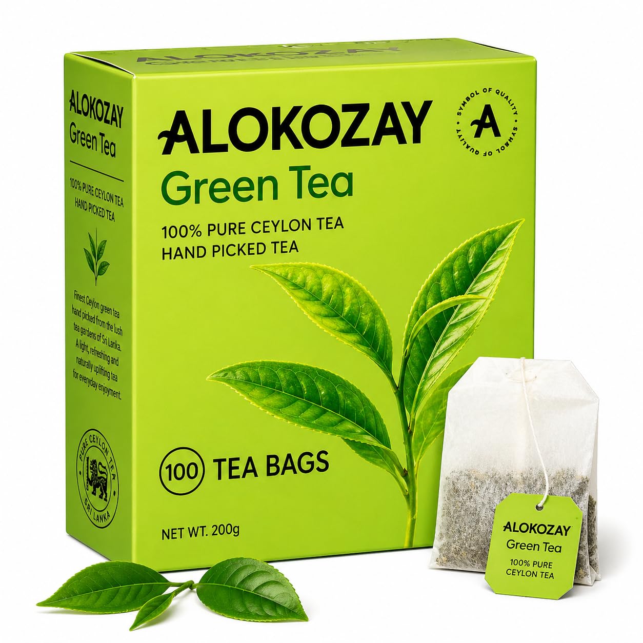 Alokozay Green Tea Bags 100 Count, Pure Ceylon Hand Picked Tea for Refreshing Natural Brew 200g (Imported) From Biteza-image-12
