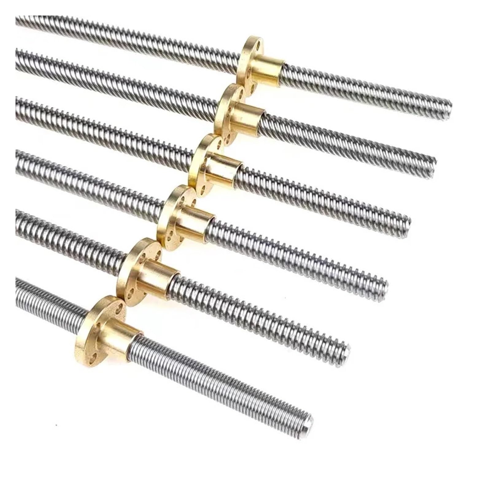 Metal Ball Screw nut T8 Lead Screw Trapezoidal Rod T8 Lead Screw Thread 8mm Pitch 2mm Lead 8mm Length 100-1000mm with Brass Nut(200mm)