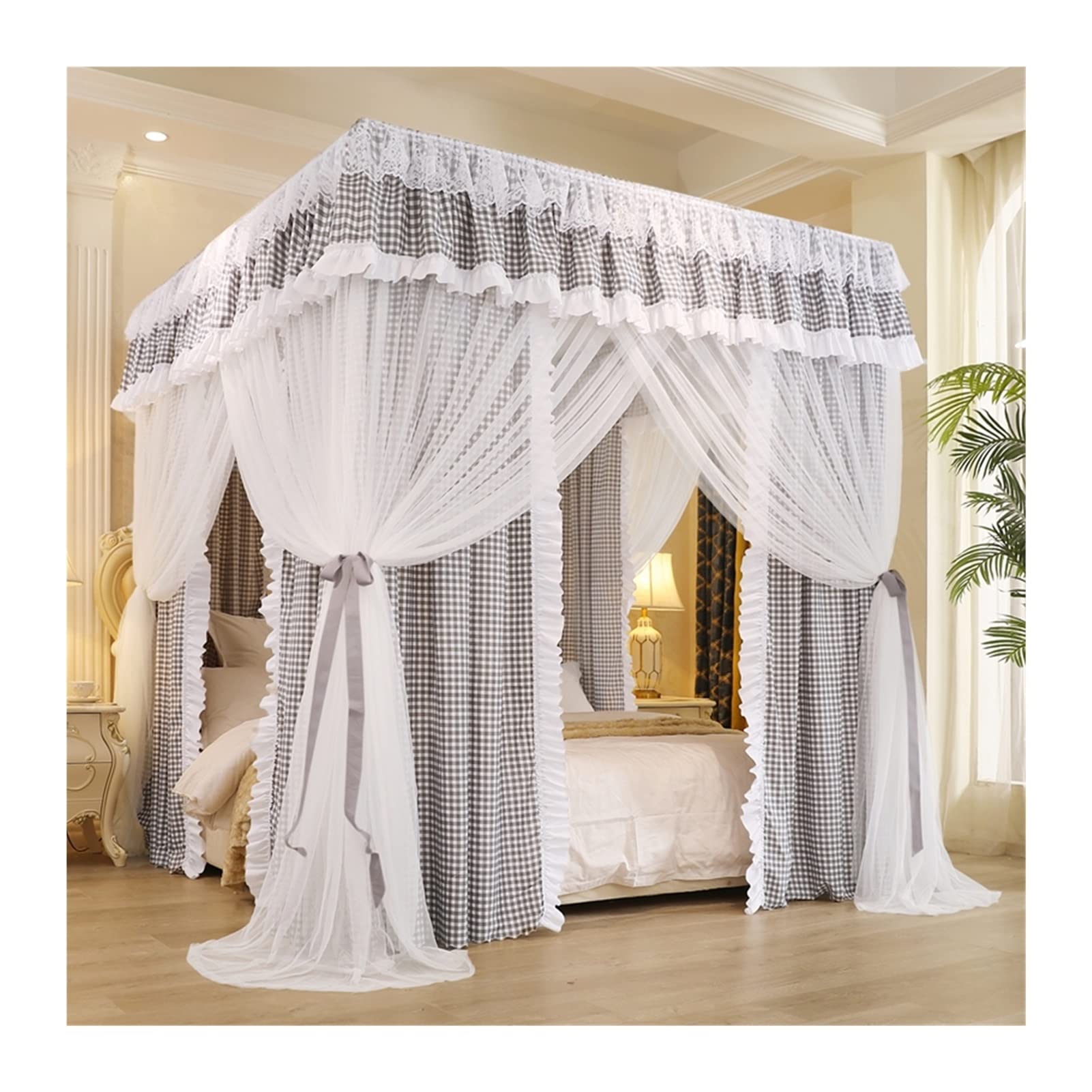 Moustiquaire lit baldaquin occultante 180x220 3 portes anti-poussière