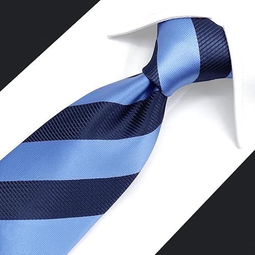 Vista 15 de S&W SHLAX&WING Corbata para hombres Lazos a rayas verde, amarillo y azul para trajes de negocios