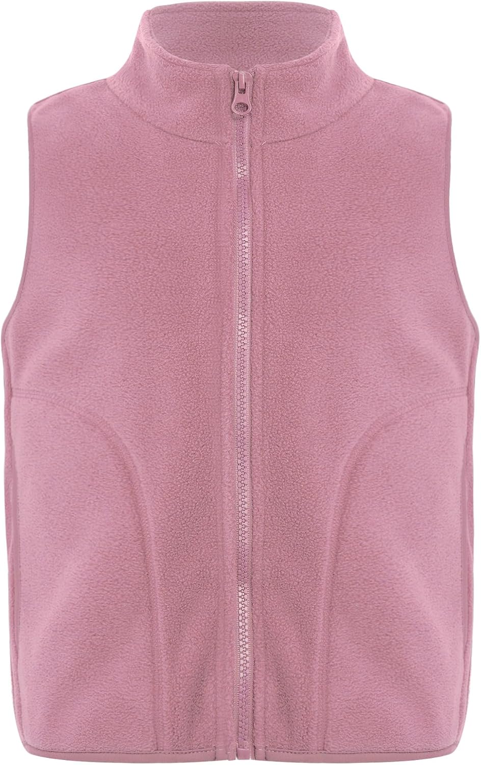 Freebily Kids Full-zip Fleece Vest Stand Collar Sleeveless Warm Jacket With Pockets For Outdoor