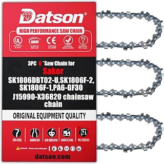6 Inch Mini Chainsaw Chain Replacement for Saker 6 Inch Portable Electric Cordless Chainsaw,GJ15990-X36820 Chain Saw Blade,37 Drive Links 0.043" Gauge 1/4" LP Pitch (3 Pack)