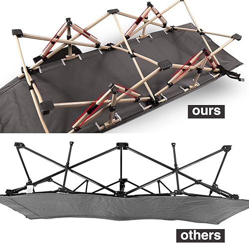 Miniatura 4 de REDCAMP Catres de campamento de gran tamaño para adultos de 500 libras, catres de dormir extra anchos, catres de dormir altos resistentes, catres XL