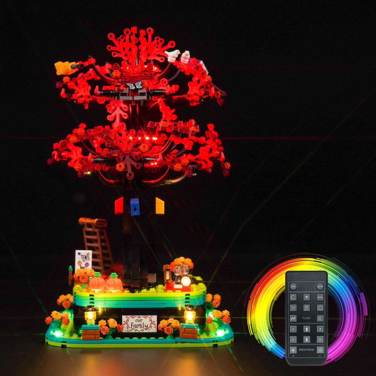 BrickBling LED Light Compatible with Lego Family Tree Building Set (Model Not Included), Remote Control Version Lighting Compatible with Lego 21346