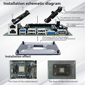AM4 Backplate & Bracket, Heavy-Duty Durable CPU Heatsink Mounting Solution for AMD AM4 Socket - Fully Compatible with B350/X370/A320/X470/B450/B550/X570 - Enhanced Cooling Support for CPU Fan