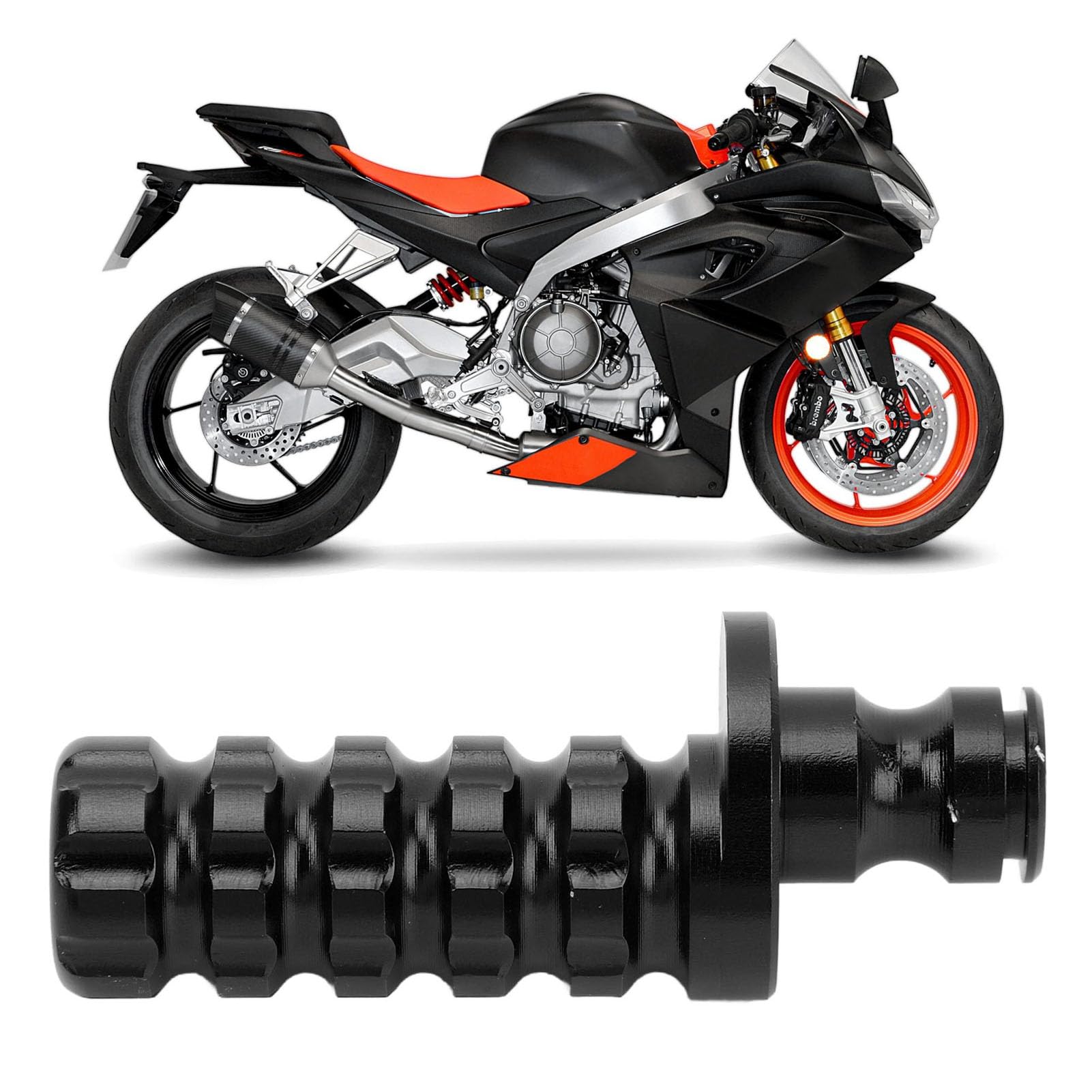 Pedale Freno Posteriore E Leva Cambio Per Aprilia RS660 (2021-2025) E Tuono 660 (2021-2025) In Alluminio Nero E Argento