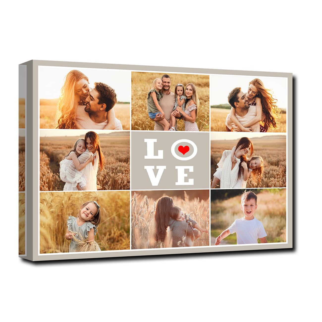 CXHOSTENT Personalized Collage Canvas Prints - Custom Photo Wall Art for Home Decor - Framed Multi-Picture Canvas (Custom-A7, 60.00 x 90.00 cms) — image 1