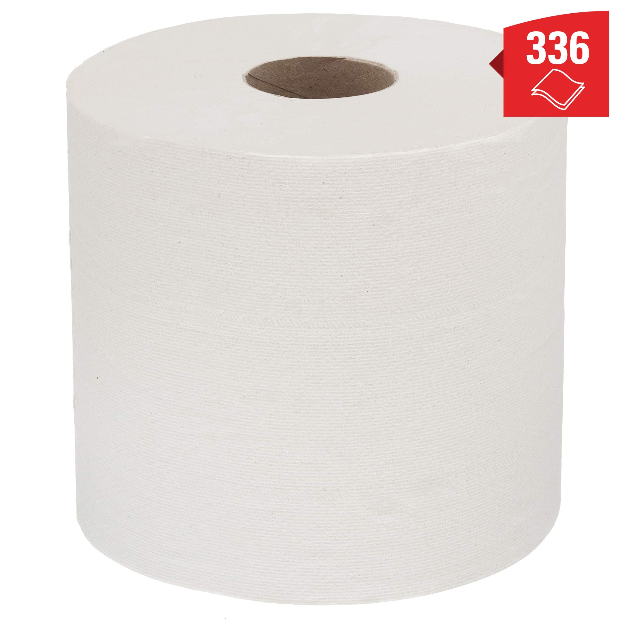 WypAll 7303 Rollo de dispensación central de paños de celulosa para la industria L20, 2 capas, blanco 6 rollos x 336 hojas