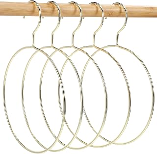 STOBAZA 5-Pack Scarf Organizer Hangers for Closet – Metal Non-Slip Scarf Holder, Space-Saving Belt & Tie Hanger for Neckties, Shawls Scarves, Veils, Pashminas Display, Tank Tops, Accessories