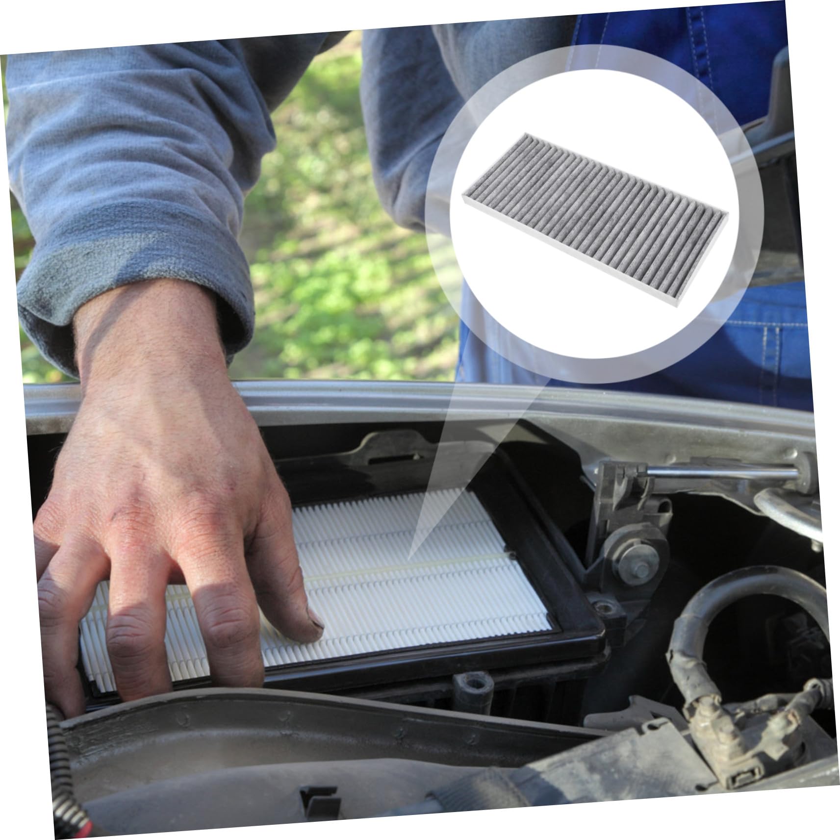 6 Pezzi Filtro Aria Condizionatore Auto Alta Efficienza Filtrante Resistente Temperature Elevate Ricambio Abitacolo per Protezione Motore e Pulito