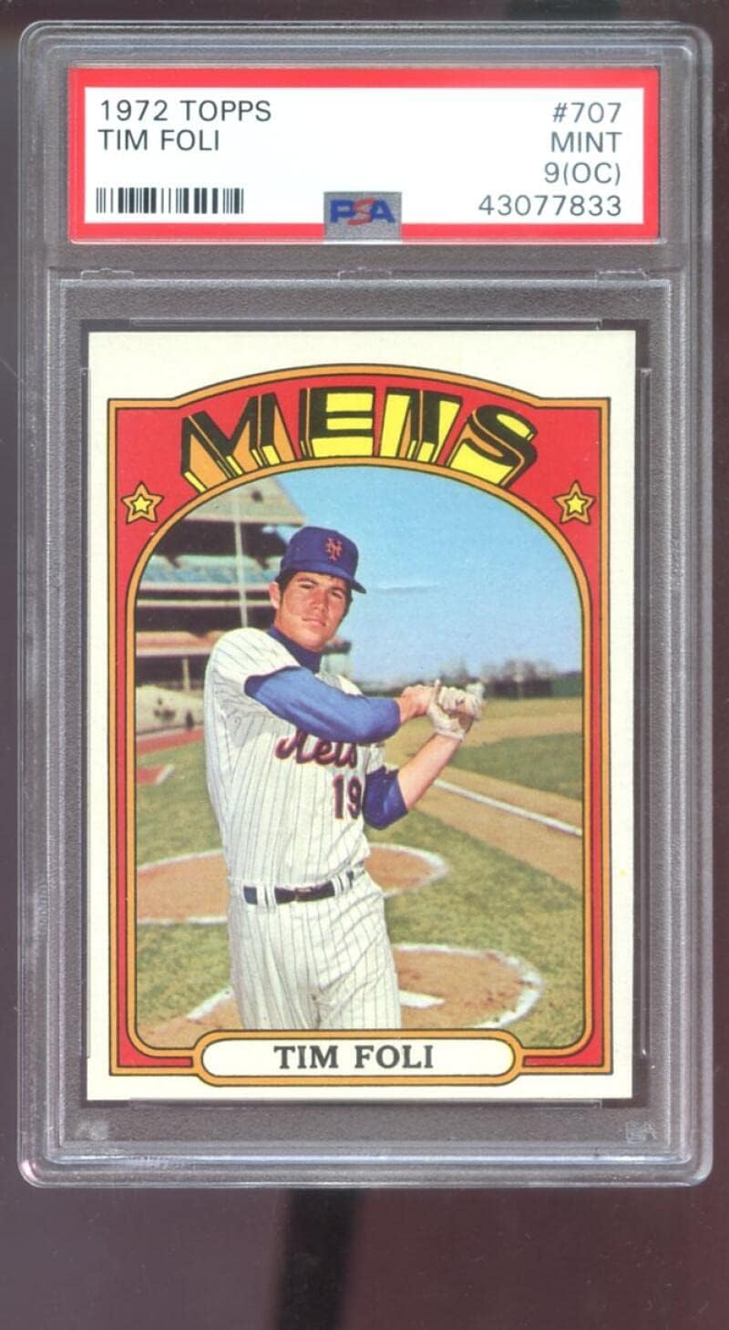 1972 Topps #707 Tim Foli PSA 9 (OC) Graded Baseball Card MLB New York Mets