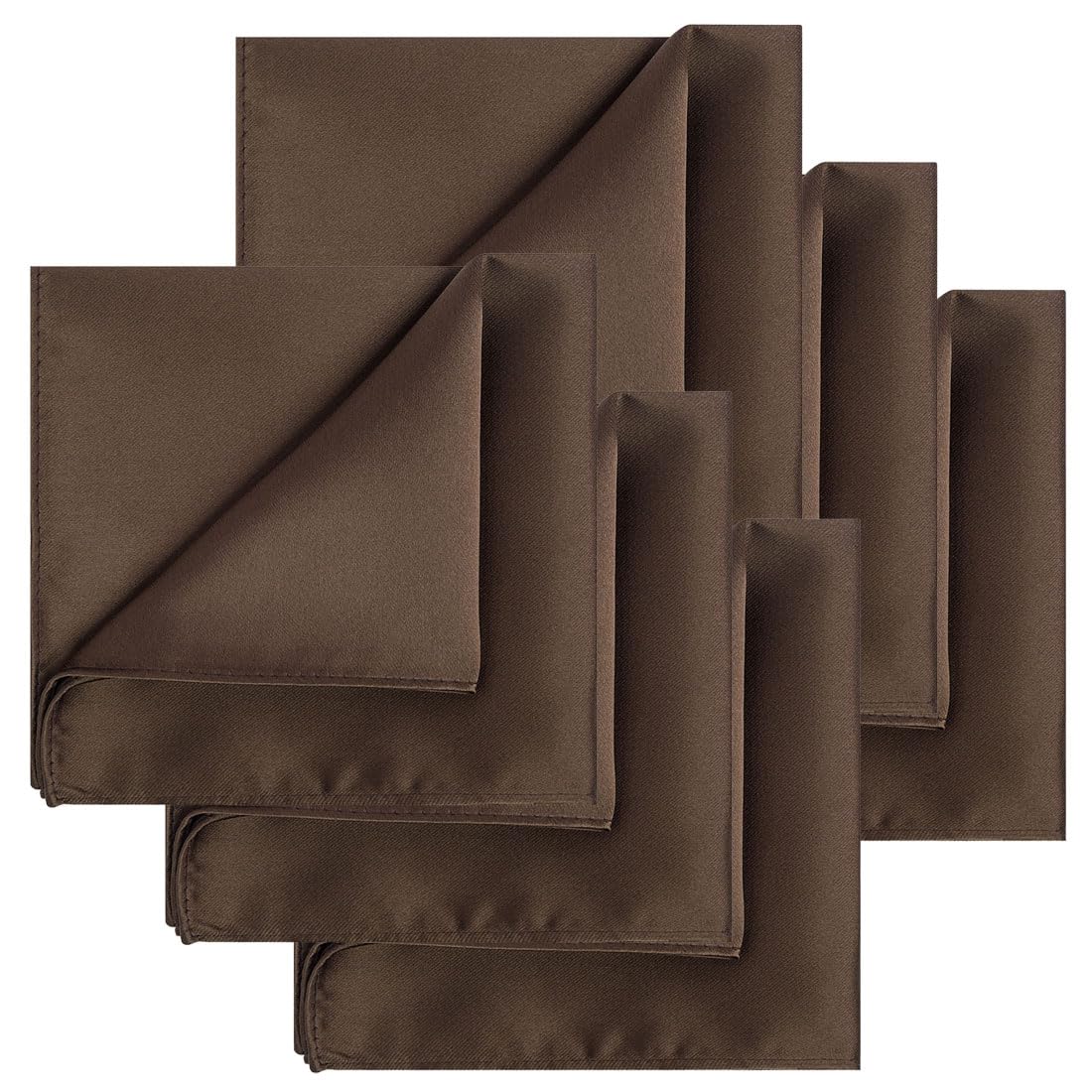 KissTies 6PCS Satin Pocket Square Plain Color Handkerchief Gift Set