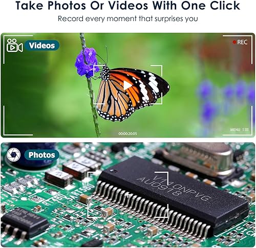 Miniatura 6 de Cámara de microscopio digital USB, cámara de inspección HD de mano con aumento de 50 x 1600x con soporte ajustable, 8 luces LED, microscopios