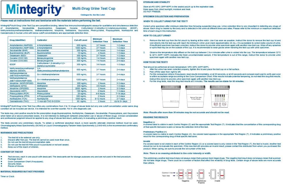 [150pk] - 12 Panel Multi-Drug Urine Test Kit - AMP/BAR/BUP/BZO/COC/MDMA/MTD/OPI/OXY/PCP/TCA/THC #MT-TDOA-3124
