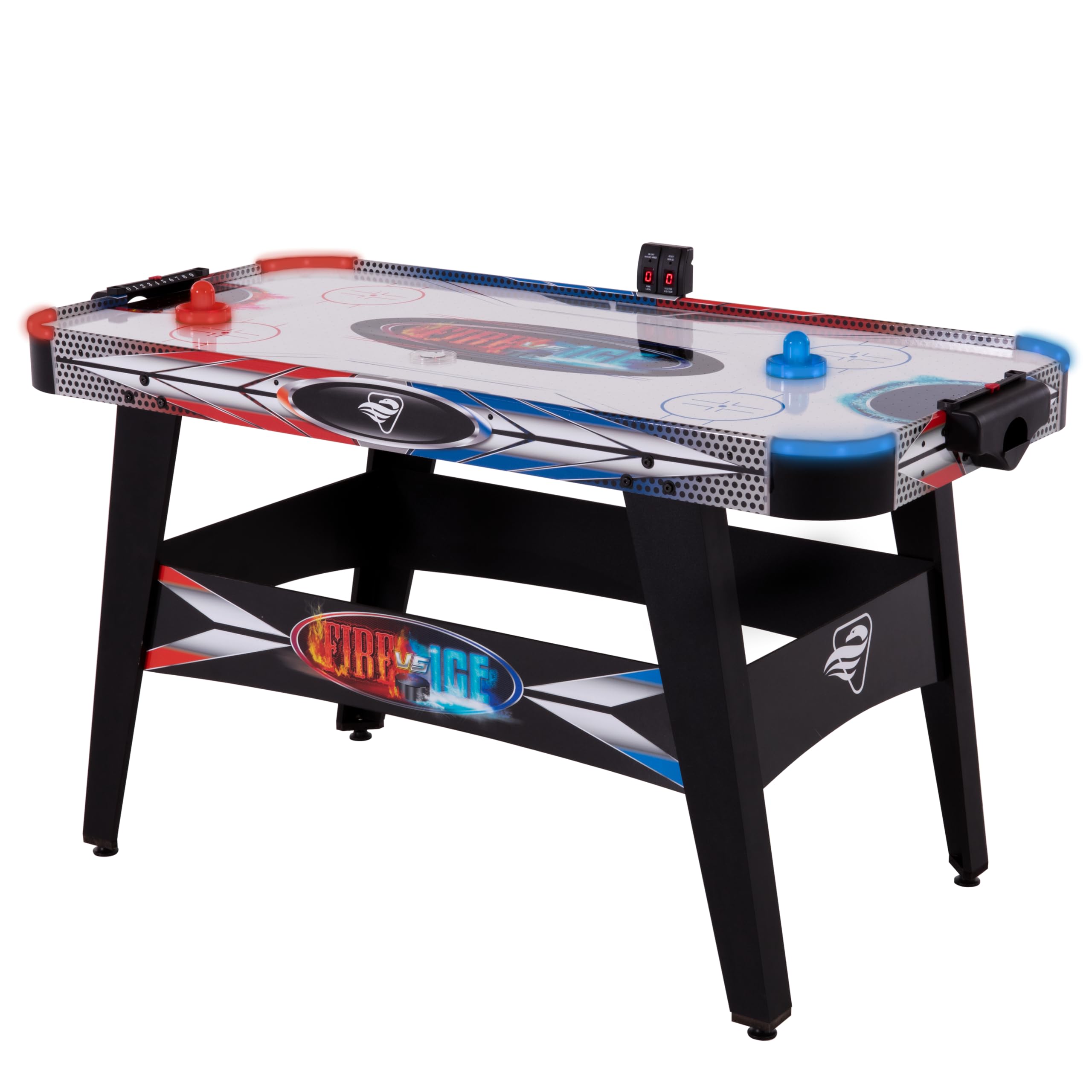 Triumph Fire 'n Ice - Mesa de Hockey de Aire con luz LED de 54 Pulgadas, Incluye 2 empujadores de Hockey LED y Disco LED