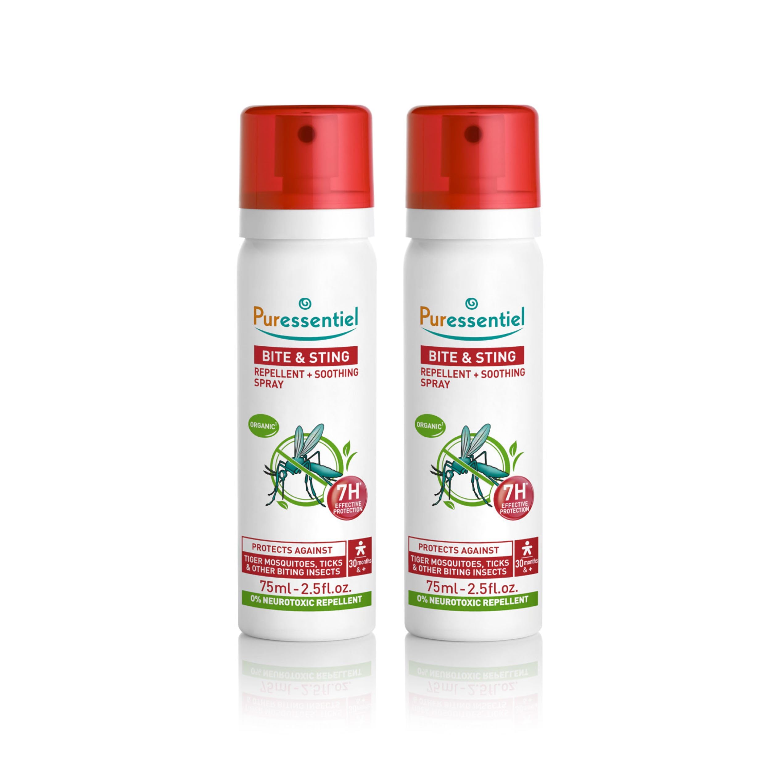 Puressentiel - Anti-Sting - Repellent and Soothing Spray 2x75 ml - Mosquito Repellent - Temperate and Tropical Infested Areas - Active 100% Natural Origin