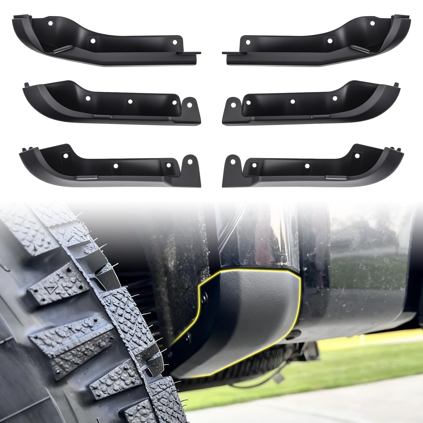 Mud Flap Delete Fit for GMC Sierra 2500/3500 2020-2026,Mud Guards for Sierra 2500/3500HD Accessories 2020-2025 Front & Rear Wheel Fender Mudguard Delete Kit