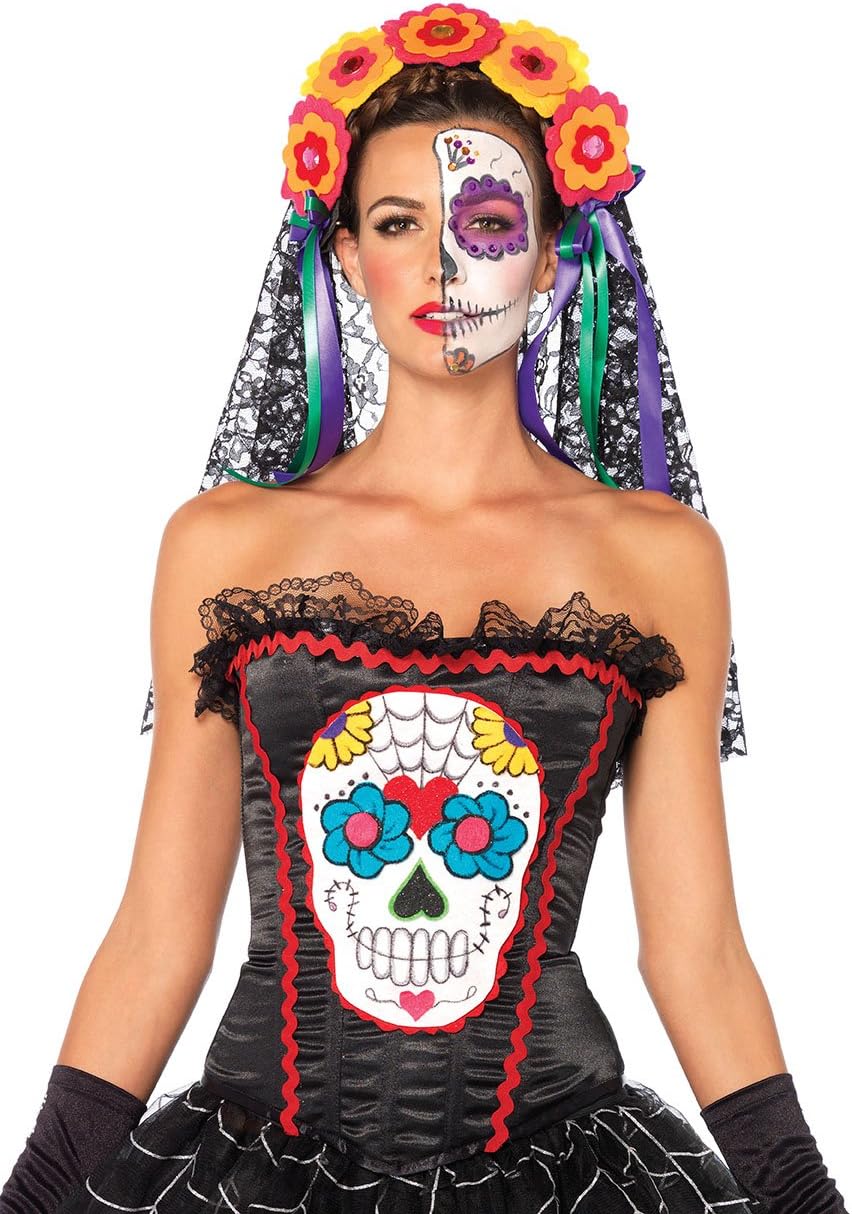Leg Avenue Women's Sugar Skull Bustier Costume Accessory