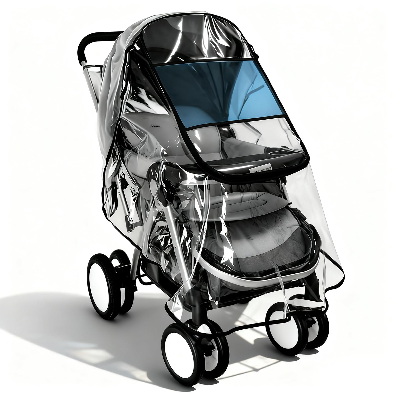 LPZMPZ Universal Regenschutz Regenverdeck Kinderwagen Buggy Regenschutz für Regenabdeckung Regencape Regenhaube Regenplane Kinderwagen Pushchair Universal Stroller Pram Rain Cover mit Fenster