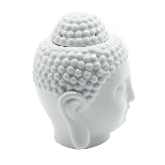 Difusor de Aromas Eléctrico Buddha Cabeza Cerámico Blanco miniatura 9
