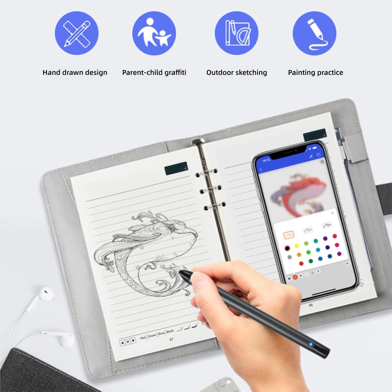 3 su 1 Notebook Digitale con Penna Intelligente, Sincronizzazione in Tempo Reale per la Digitalizzazione, Convertire in Testo, Memorizzare e Condividere Note di Carta (BROWN)