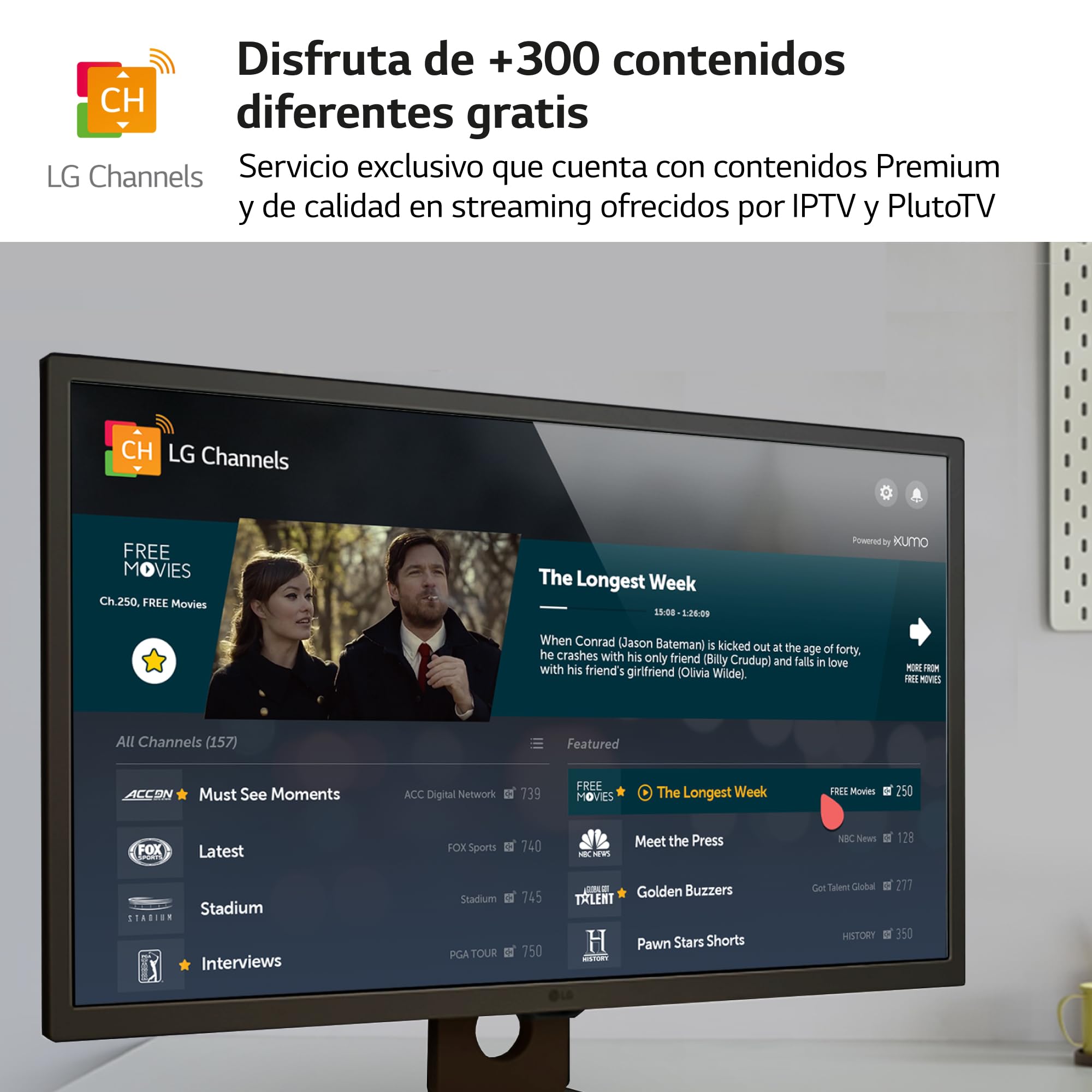 LG 32SR50F-B - Smart Monitor, 32", Pantalla IPS, 1920x1080, IPS, (16:9), webOS23, 250 nits, con Mando, Sin Cámara, Inclinación Ajustable, Negro