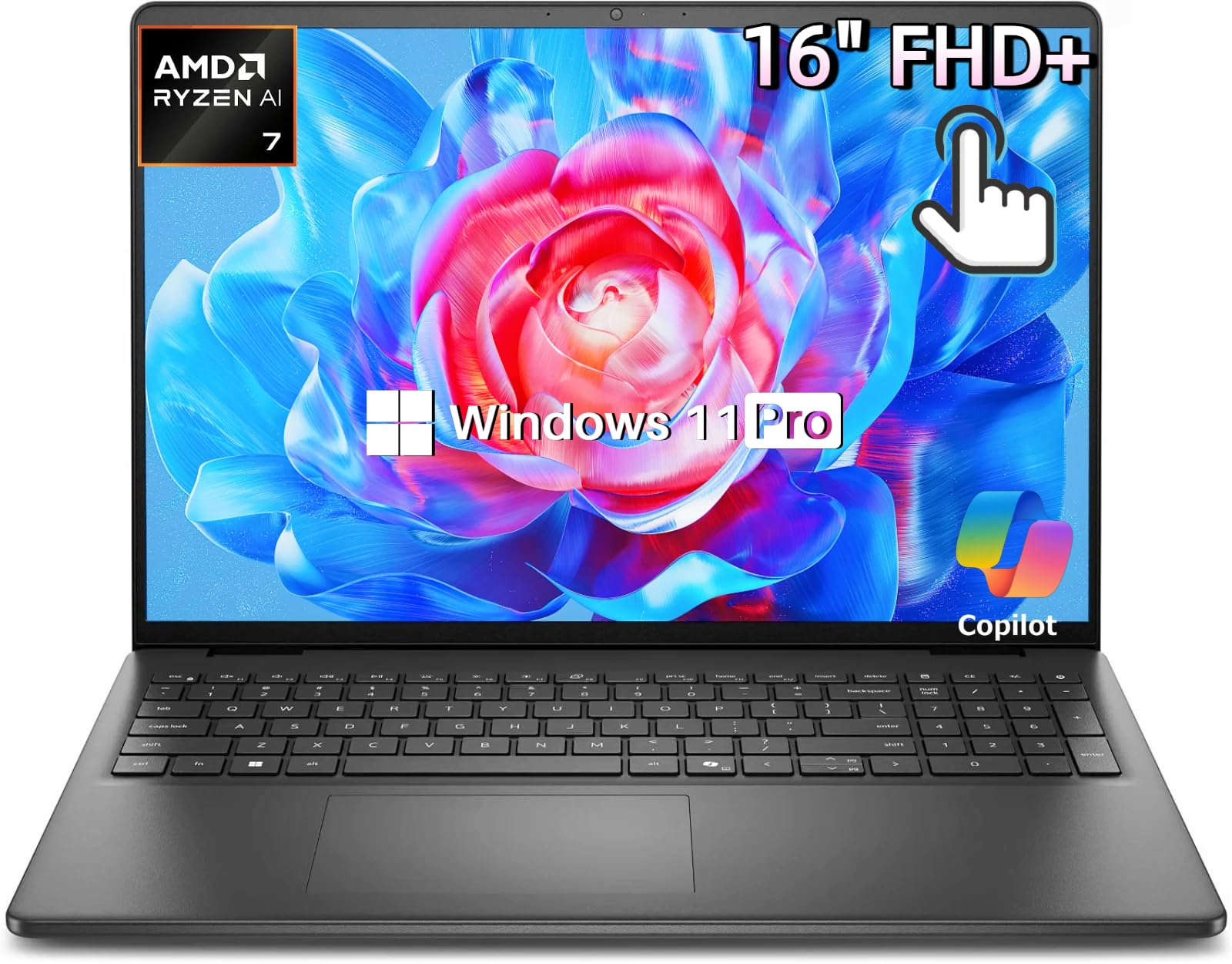 Dell 16 Touchscreen Laptop DC16255, 32GB DDR5, 1TB SSD, AMD Ryzen 7 250 CPU