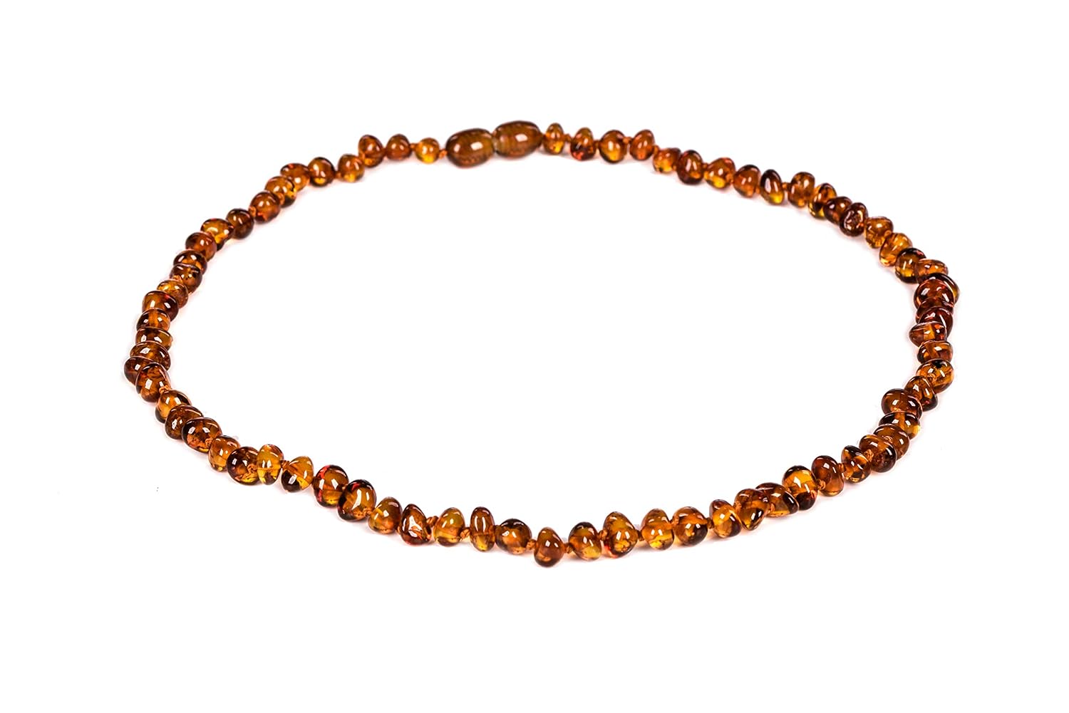 AMBERAGE Natural Baltic Amber Necklaces for Women - Hand Made from Polished/Certified Baltic Amber Baroque Beads/Quality Guaranteed (3 colors) (45cm- 17.72INCH)