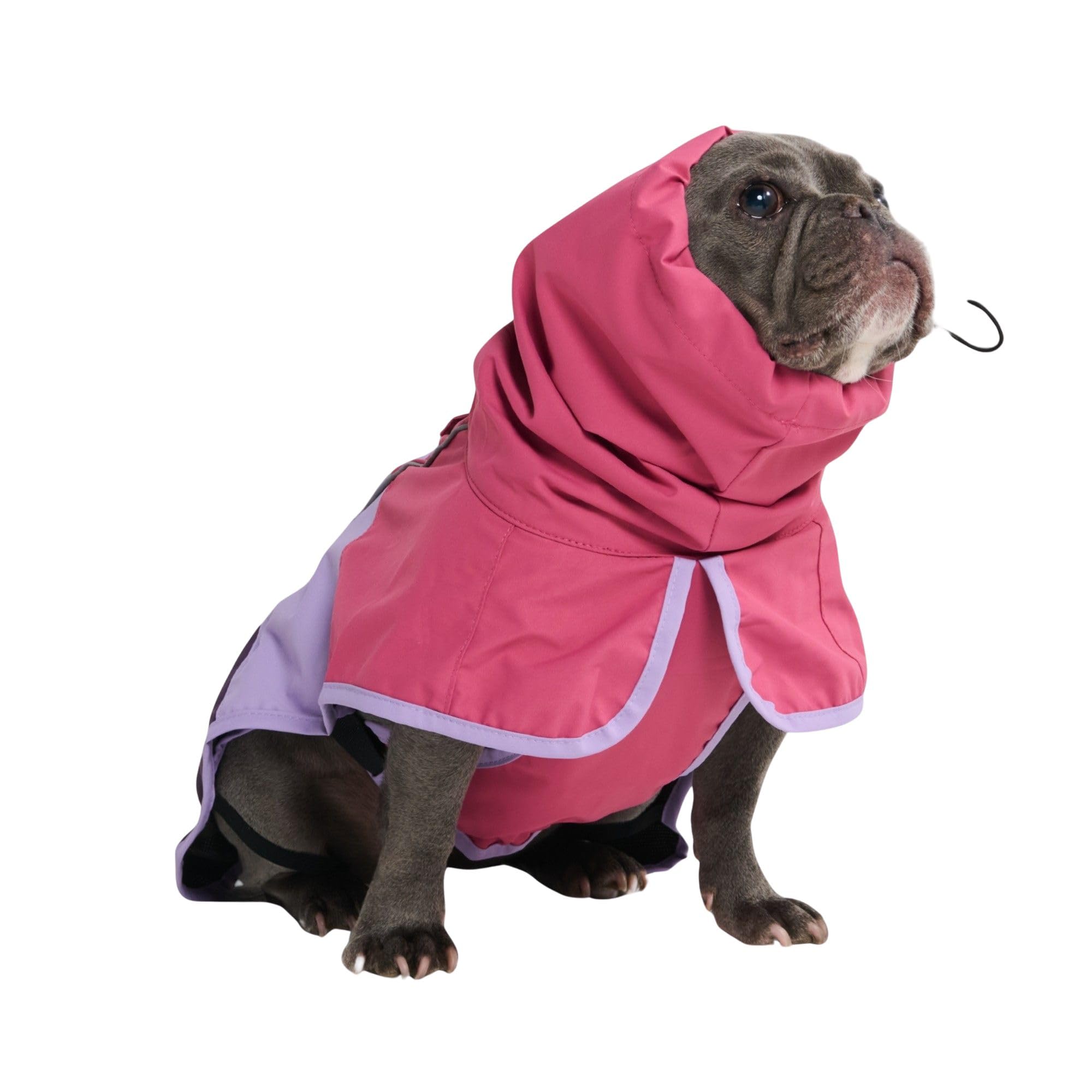 Spark Paws Dog Raincoat, Waterproof Coat Rain Jacket for Small Medium Large Dogs, Reflective Breathable Full-Body Coverage - Pink Lilac Purple - XL