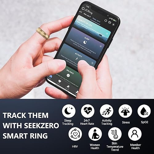 Miniatura 4 de Anillo inteligente para mujeres y hombres  Anillo de fitness de titanio con monitor de frecuencia cardíaca, sueño, paso y SpO2, seguimiento de