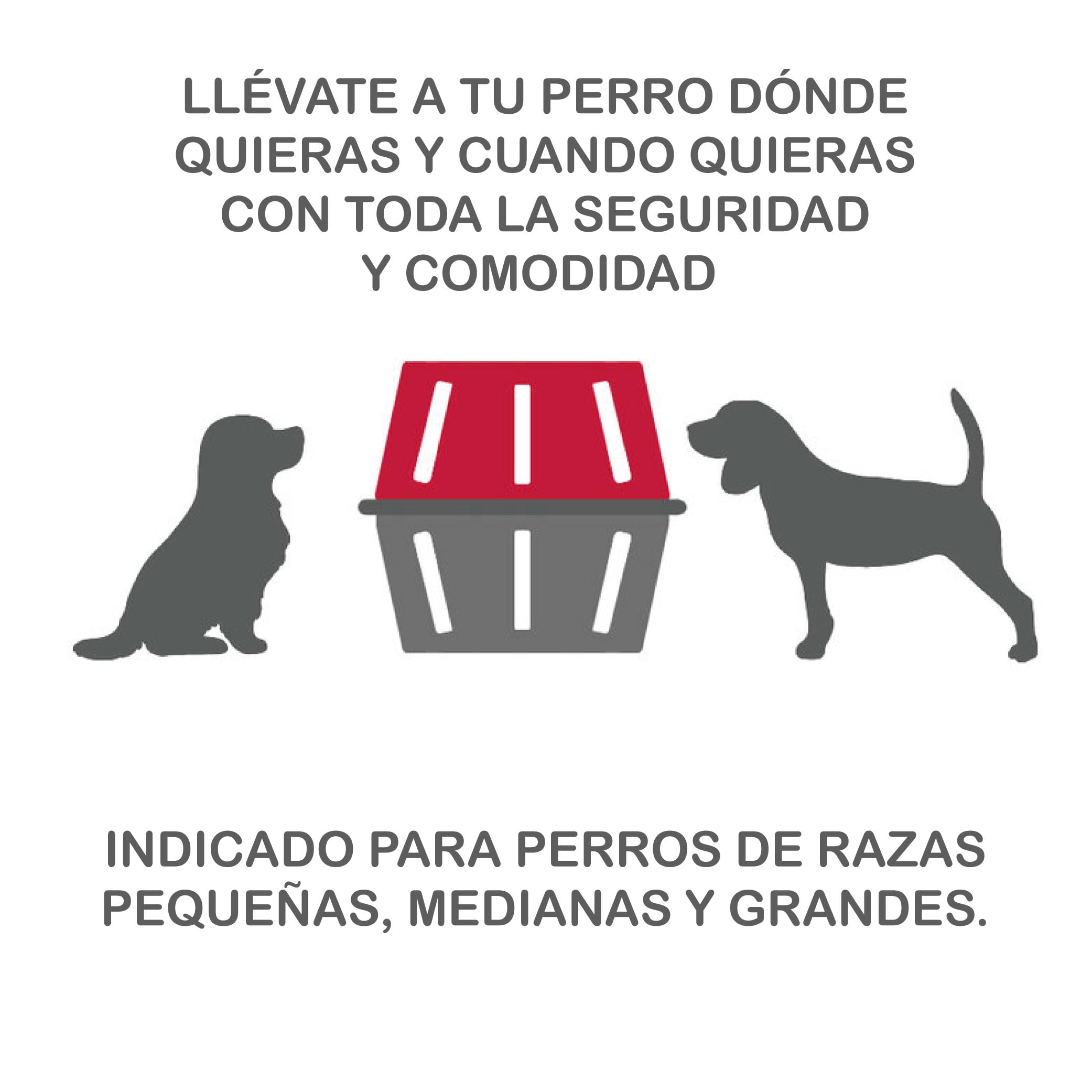 Transportín Rígido Perro Grande IATA Plástico 80x62x60cm | plástico, apto IATA, 80x62x60cm