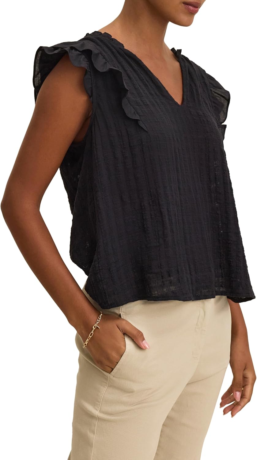 Velvet by Graham & Spencer Womens Eva Textured Gauze Blouse - Image 2