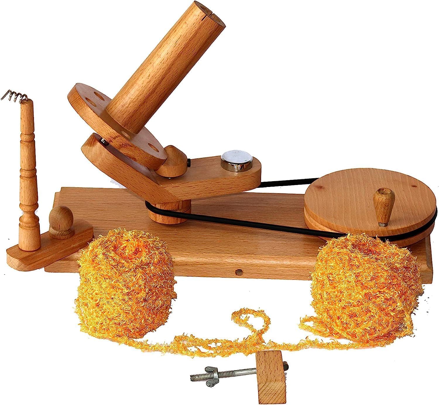 Wooden Large Yarn Winder and Swift for Knitting & Crocheting | Hand Operated Heavy Duty Natural Ball Winder | Knitting Craft Accessories (Winder+Swift)