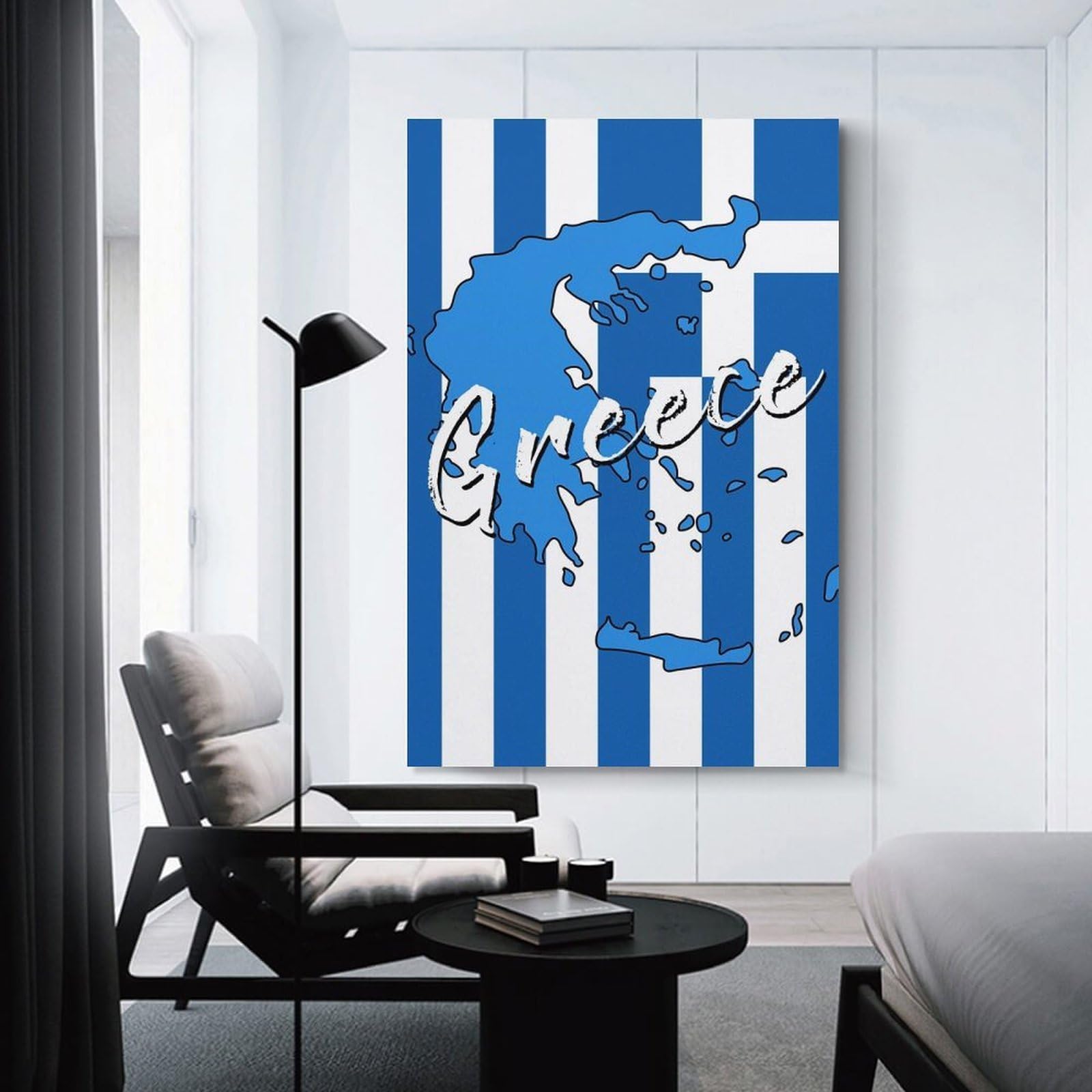 Junmoney Greece Wall Art Print 20x30inch(50x75cm), for Art Walls, Layered Displays Or Homes, Wall Decor Suited to Curated Displays