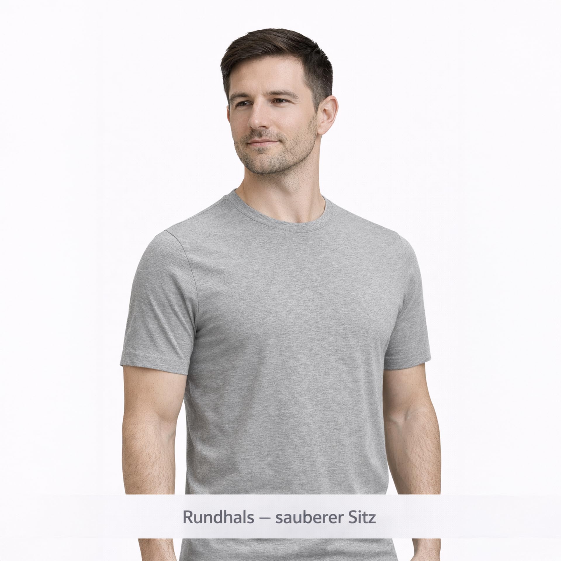 JACK & JONES Pack de 3 camisetas básicas para hombre con cuello redondo monocolor Slim Fit en blanco, negro, azul y gris 12167630