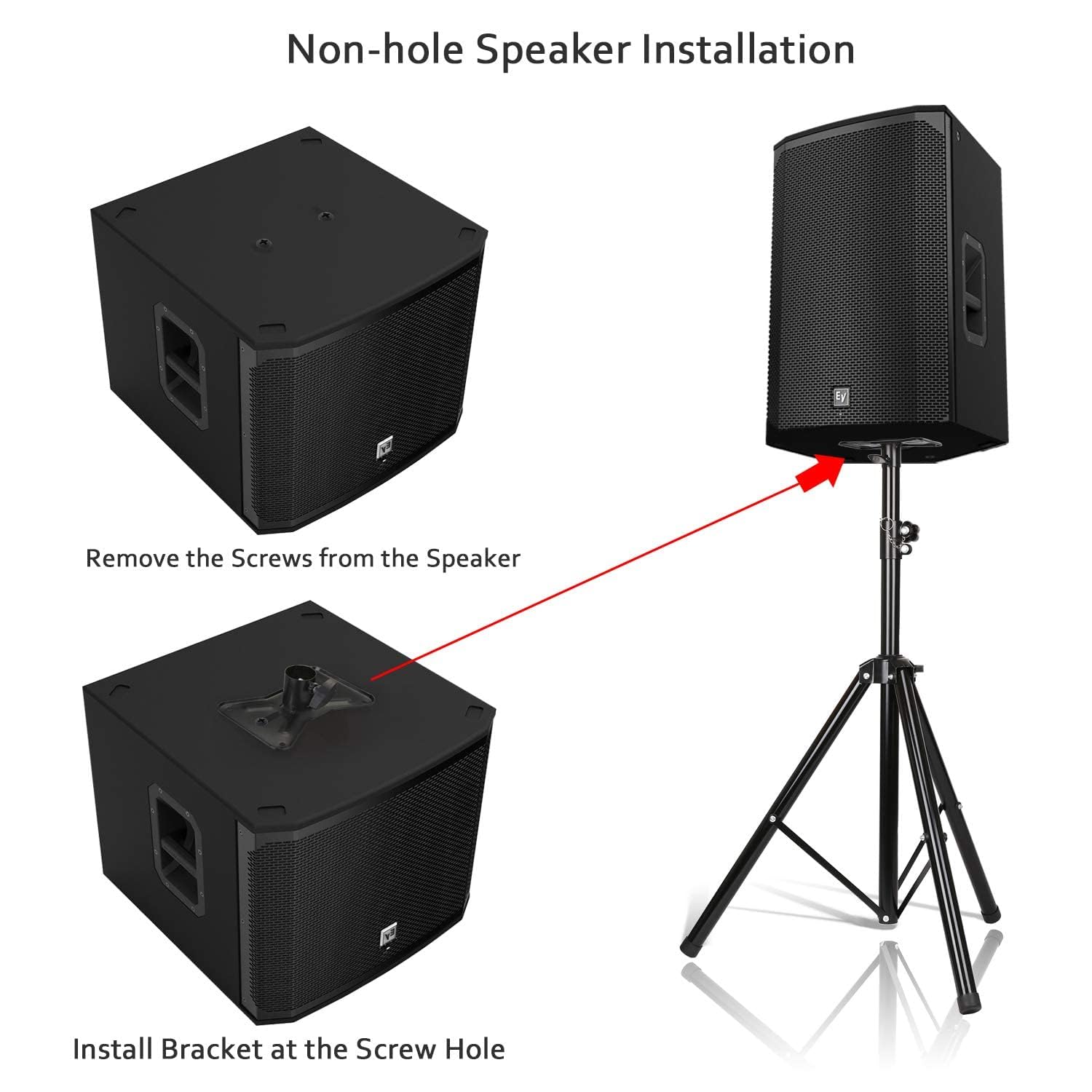Audiovan Floor DJ PA Speaker Stand Professional Tripod Structure, Adjustable Height,Heavy Duty PA DJ Speaker Stand 36" to 60" Steel (5 FEET) - Image 3 thumbnail