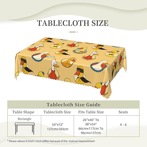 Miniatura 5 de Aimeryup Mantel rectangular de ganso de dibujos animados, mantel rectangular impermeable para mesas rectangulares de 6 pies, manteles de mesa para