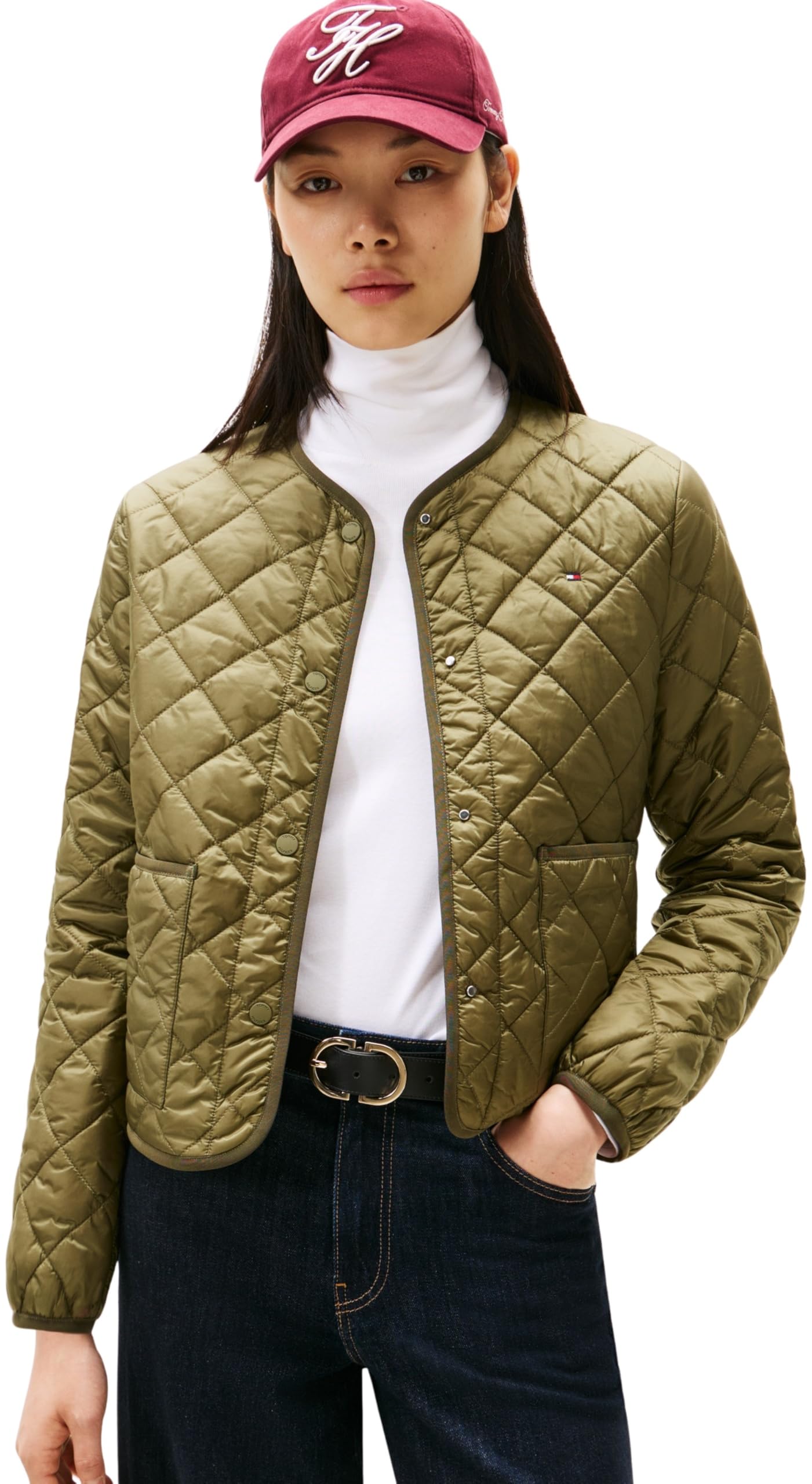 Tommy Hilfiger Damen Steppjacke Padded Quilted Wasserabweisend