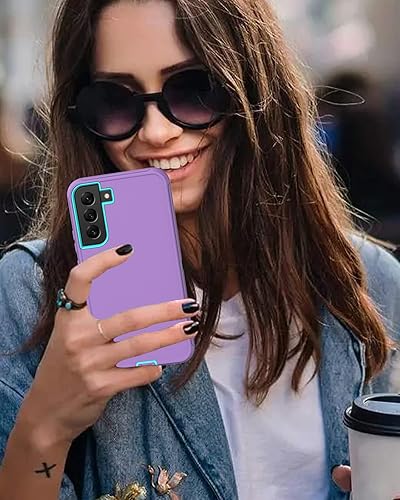 Miniatura 6 de Aliruke Funda para teléfono Samsung Galaxy S21 5G, con protector de pantalla, cubierta de puerto a prueba de polvo, cubierta de goma de silicona
