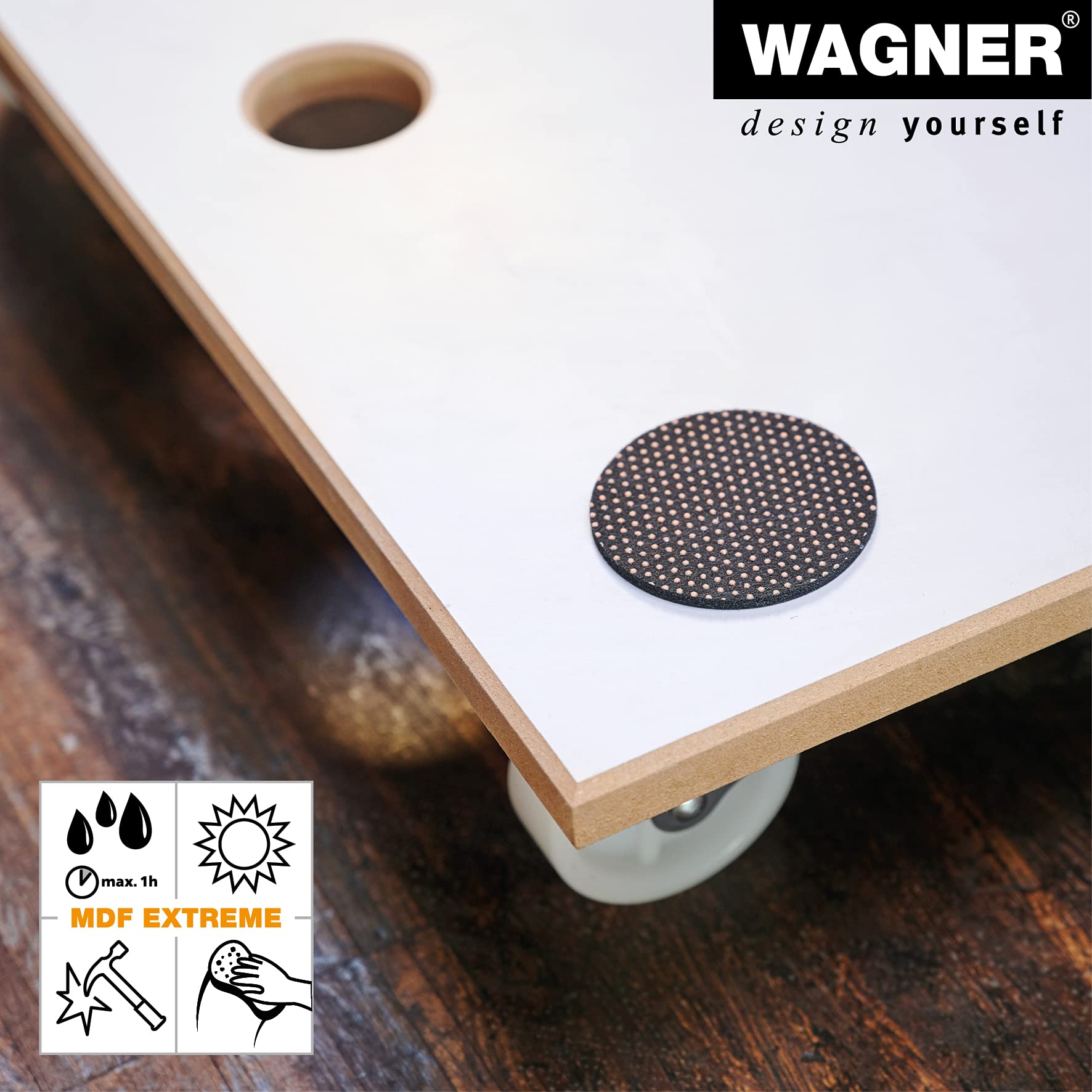 WAGNER Carrello da trasporto MM 1359 I 59 x 48 cm I cuscinetti antiscivoloI rivestimento speciale I portata 200 kg I facile da pulire I resistente e robusto - 20135901