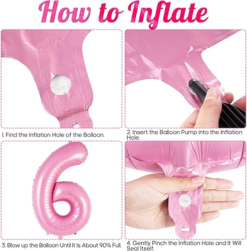 Miniatura 76 de Globo rosa del número 0 de 40 pulgadas, globos grandes de aluminio con número de helio, globos gigantes gigantes de Mylar número 0 para decoración