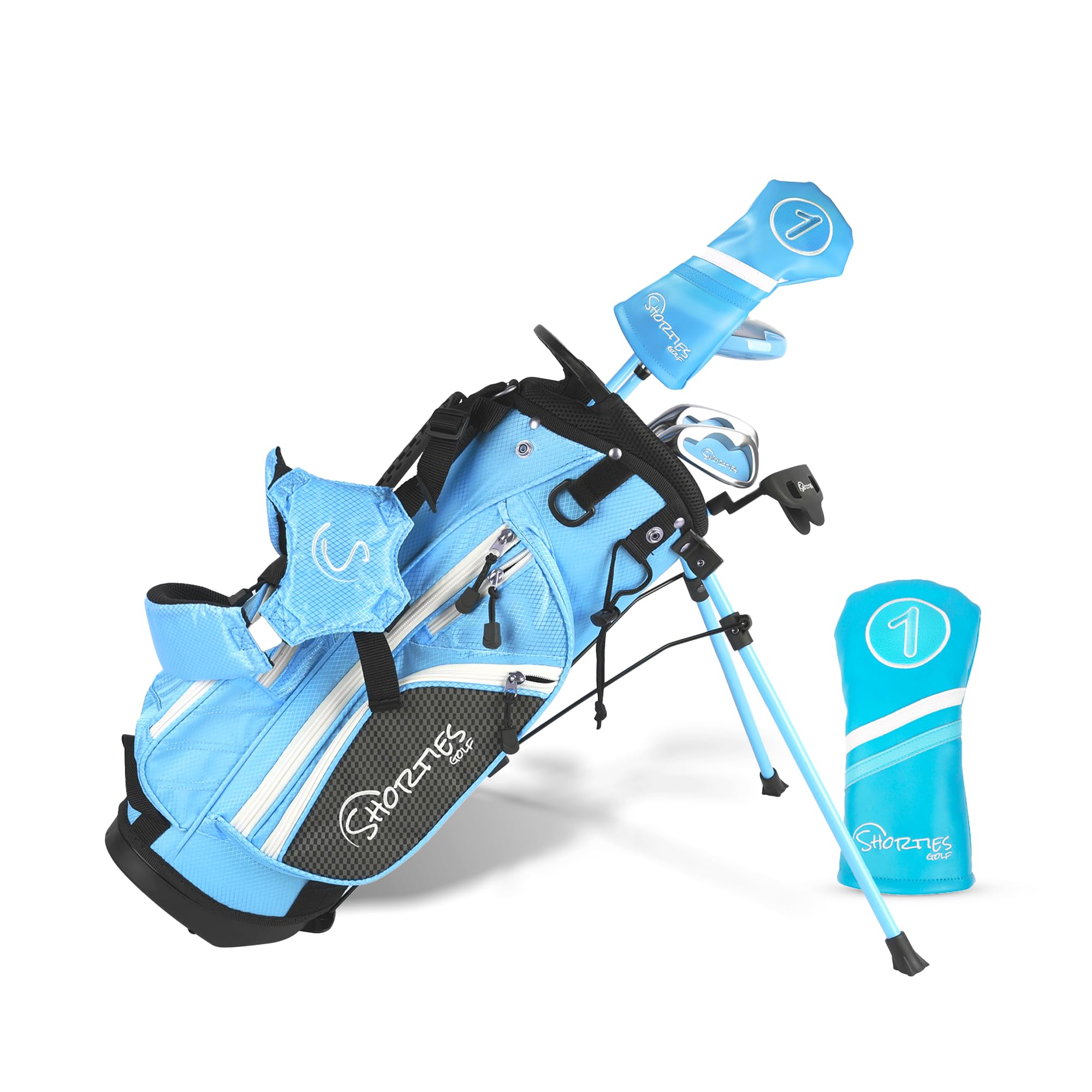 Shorties Golf - Kids Golf Club Set | Perfect for Toddler Golfers and Kids 34"-38" Tall | EasyCarry Stand Bag | Driver, 7-Iron, Putter, Headcover, and
