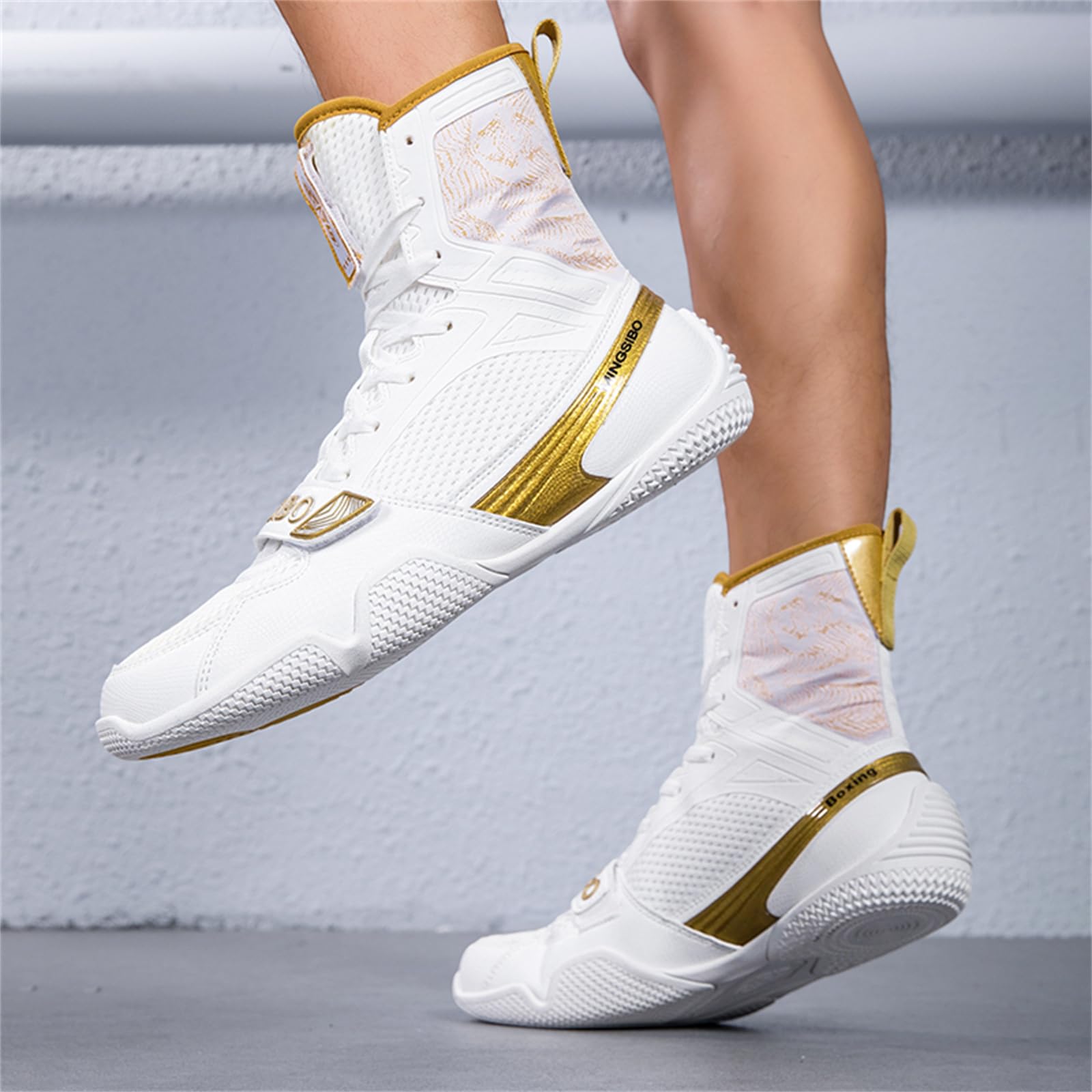 Scarpe da Boxe da Uomo E da Donna da Combattimento da Wrestling Alte da Fitness con Caduta Zero Leggere per Palestra