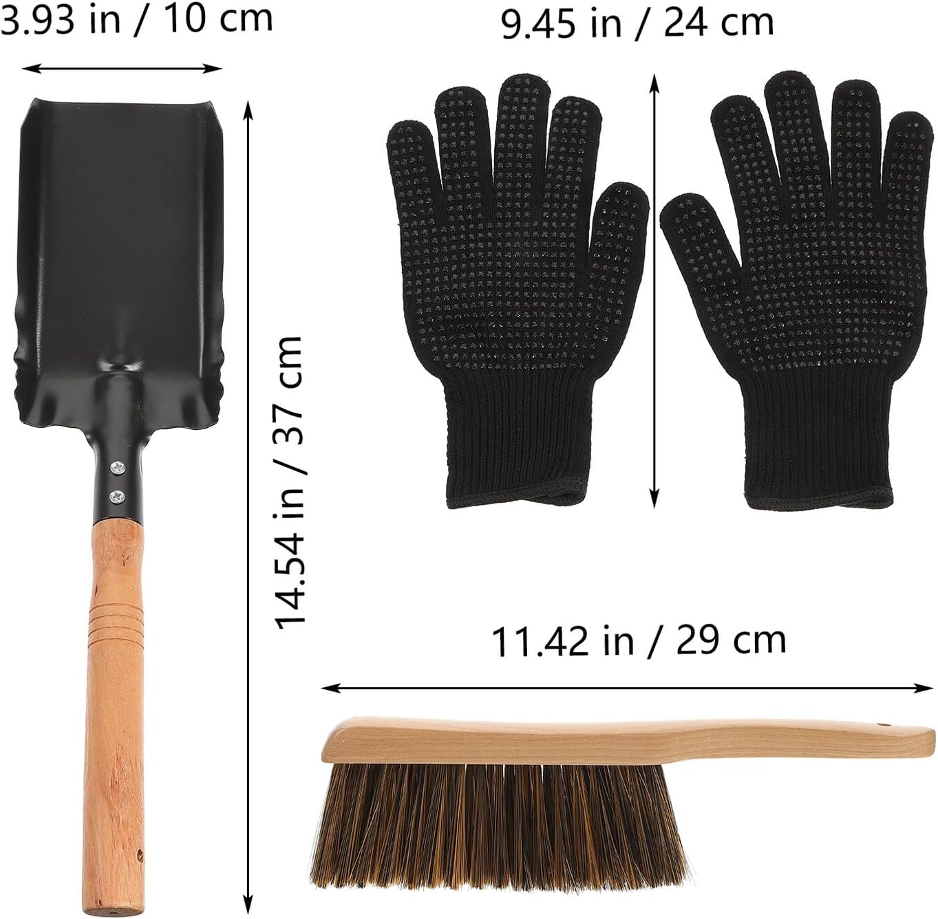 Practical Fireplace Ash Shovel with Iron Handle Lightweight Household Stove Scoop for Efficient Ashes Cleaning Multipurpose Garden Shovel for Fire Pit and Stove Maintenance
