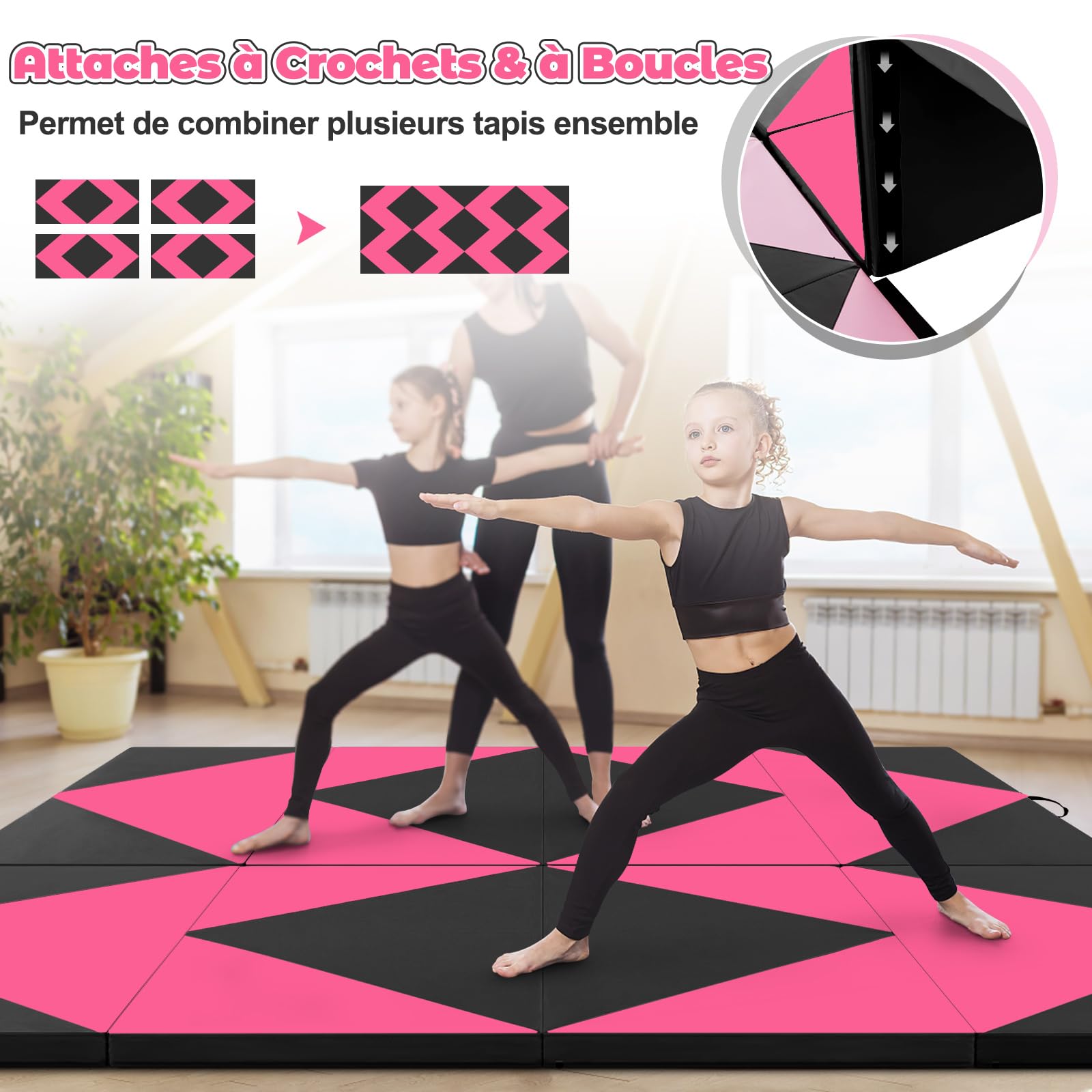 Tapis De Yoga Pliable Voyage Léger TPE 5mm Antidérapant - 173x61cm
