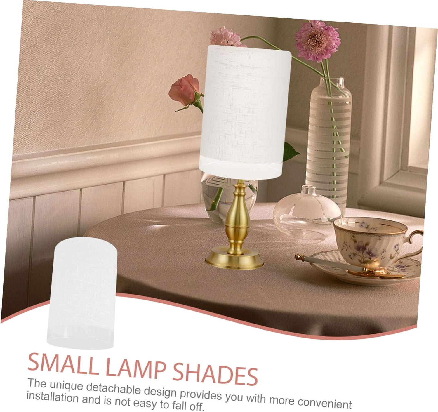 2pcs Small White Frosted Glass Drum Lamp Shades Durable Ceiling Light Fixture Replacement for Wall Sconces and Chandeliers Easy to Install for Table and Floor Lamps